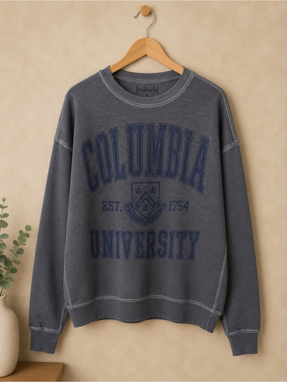 Columbia University Graphic Crewneck Sweatshirt Gray Size Small Licensed
